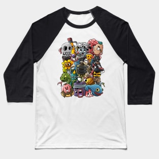 Cartoon Doodle Art Baseball T-Shirt